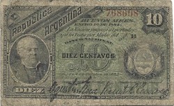 10 Centavo centavos 1884 Argentina rare