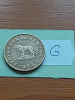 North Macedonia (Macedonia) 1 denar 1993 copper-zinc-nickel dog #g