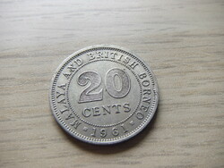 Malaya and British Borneo 20 cents 1961