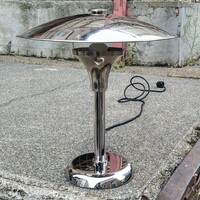 Refurbished art deco table lamp - max schumacher /full nickel/