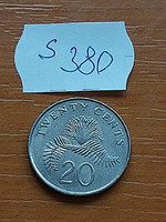 Singapore 20 cents 1989 copper-nickel, calliandra surinamensis s380