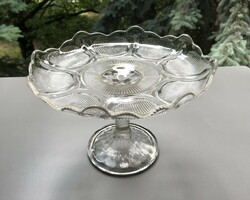 Glass cake plate with base