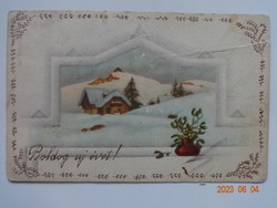 Old graphic New Year greeting card
