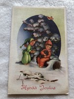 Antik, régi grafikus Karácsonyi képeslap                                    -10.
