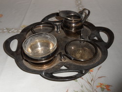 Silver-plated old tray, centerpiece