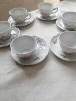 Zsolnay barack virágos káves csésze 6 darab