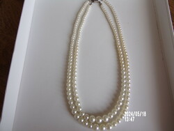 2-row white tekla necklace