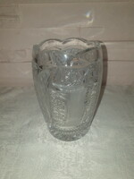 Metszett kristály üveg váza