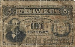 5 centavo centavos 1884 Argentina Ritka