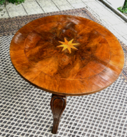 Antique unique inlaid round table