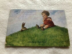 Antique, old graphic Easter postcard - 1921 -10.