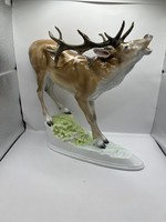 Herend large horned deer figurine, 30 x 28cm.5424