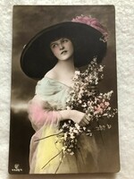 Antik, régi színezett képeslap                  -10.
