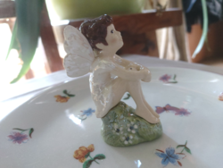 Bájos, részletgazdag amerikai porcelán figura, tündér, pixie, angyal, különösen szép darab