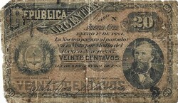 20 Centavo centavos 1884 Argentina rare