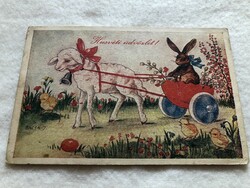 Antique, old Barasits - János Bacsa Easter postcard -10.