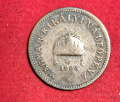 1904. 2 Filér Hungarian royal change (2154)