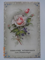Old graphic floral name day card
