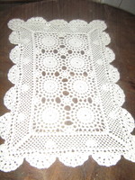 Beautiful white antique handmade crochet tablecloth