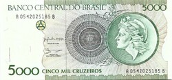 5000 Cruzeiros 1990 Brazilian unc
