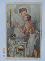 Régi cserkész képeslap ("A cserkész testben és lélekben tiszta") - Márton Lajos rajz