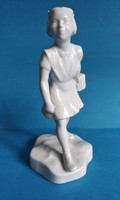 Zsolnay school girl porcelain figurine