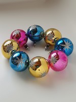 Retro glass Christmas tree decoration balls, 8 pieces in one