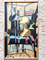 Miklós Szuhodovszky - Abstract with Greek Statue