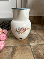 Rare Budafoki poppy enamel jug with poppy flower antique