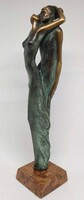 Czobor Sándor "Ragaszkodás" bronzszobor, eredetiségigazolás, ingyen posta
