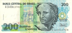 200 Cruzeiros 1990 Brazil unc