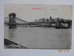Old, antique postcard: Budapest, Chain Bridge, 1914
