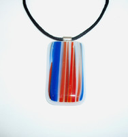 Glass pendant - white-blue-red