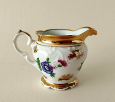 GYÖNYÖRŰ RÉGI JELZETT,KÉZZEL FESTETT PORCELÁN TEJ,TEJSZÍN KIÖNTŐ