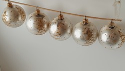 Glass Christmas tree decoration balls, 5 pcs in one