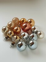 Retro glass Christmas tree decoration, spheres, small, 15 pieces in one