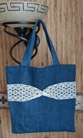 Shopping bag decorated with antique lace
