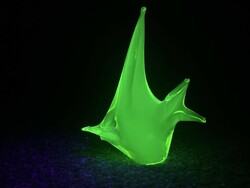 Uranium glass uranium green sailing fish figure