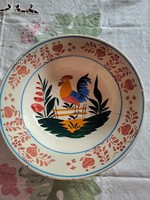 Antique, rooster, Apatfalvi, restored decorative wall plate