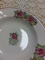 Beautiful rosy porcelain wall plate with a beaded edge