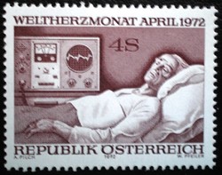 A1386 /  Ausztria 1972 Szív Világhónap bélyeg postatiszta