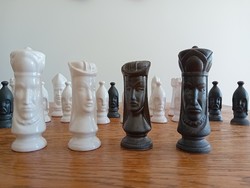 Ceramic chess set, complete, without board