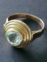 Aquamarine gemstone gold ring