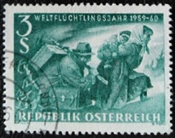 A1074p / Austria 1960 refugee year stamp stamped