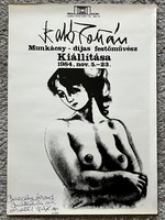 Artist Zoltán Szabó exhibition poster 1984 autographed