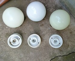 3 Globe lamps with ceramic sockets in one