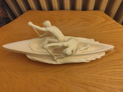 Jihokera bechyne extra rare special ceramic canoe statue