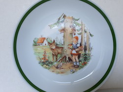 Little Red Riding Hood and the Wolf, retro Kahla fairy tale plate