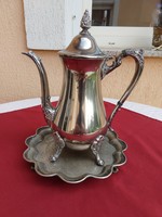 Antique silver-plated teapot with tray, 28 cm, Raimond, silverplate, now without a minimum price,