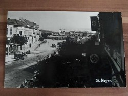 Irredenta képeslap, Szászrégen visszatért, használt, 1940.
